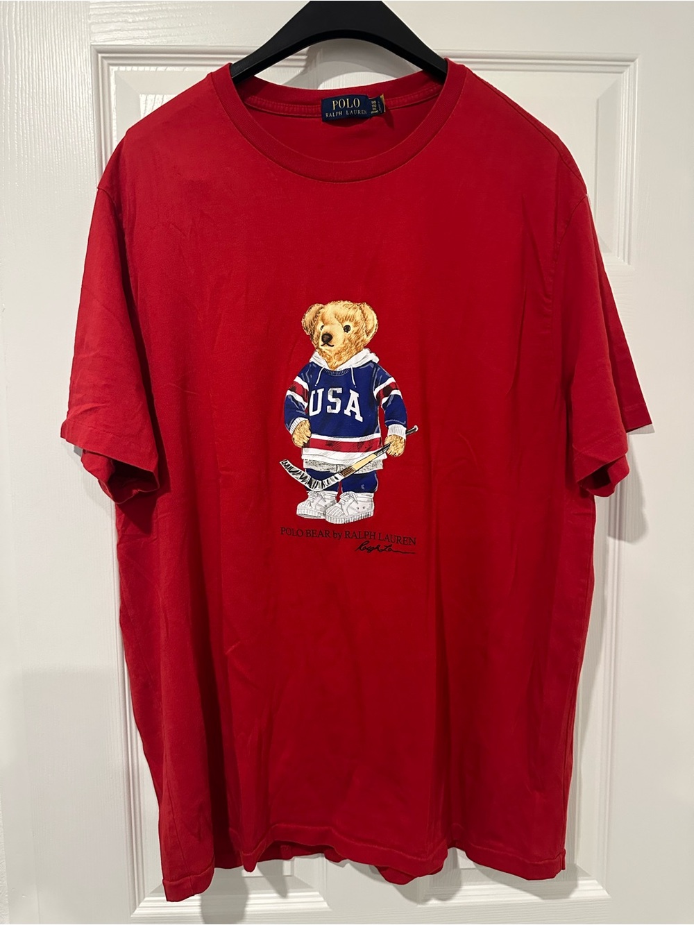 Polo Ralph Lauren Red USA Hockey Bear Tee size 1XB